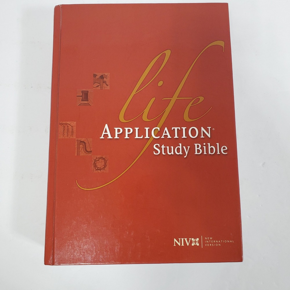 NIV Life Application Study Bible Unisex OS Red Good Hardcover Family Records